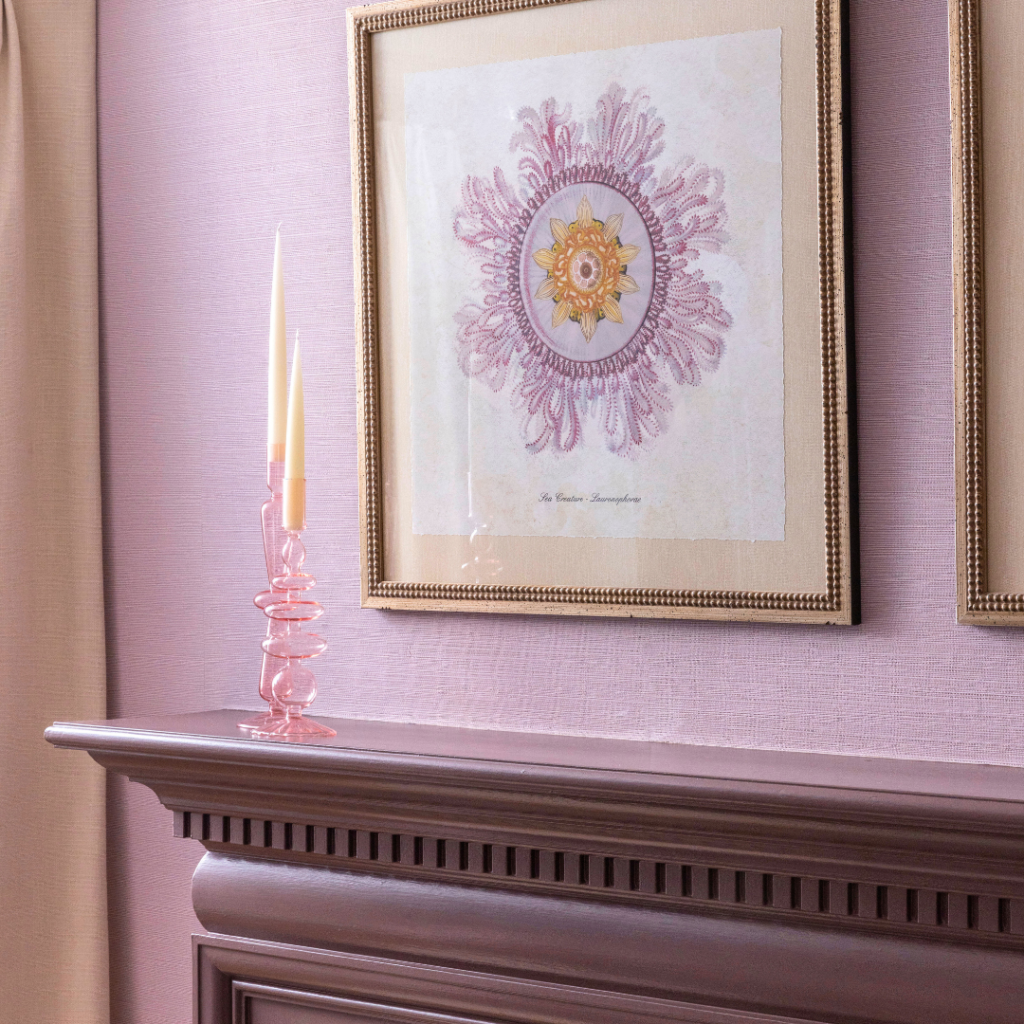 Painted mantel using monochromatic design palette.