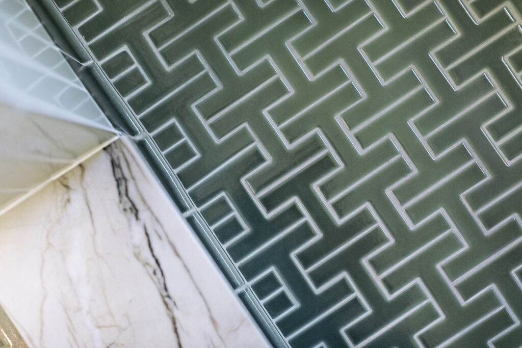 green geometric tile